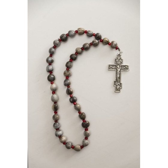 Δάκρυ Παναγίας για προσευχή με μεταλλικό σταυρό